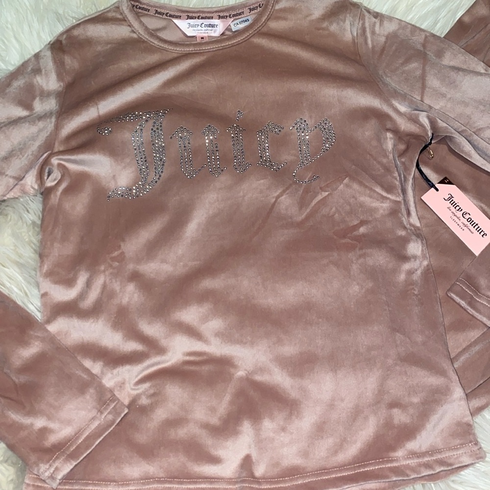Juicy Couture Velour Pants Shirt Tracksuit Jogging suit Coco Blush Medium NWT